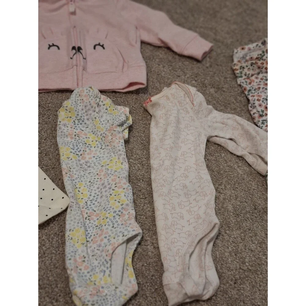 Baby One Piece Bundle Lot - Carter’s, Disney, Burt's Bees, Jumping Beans 0-3 Mon